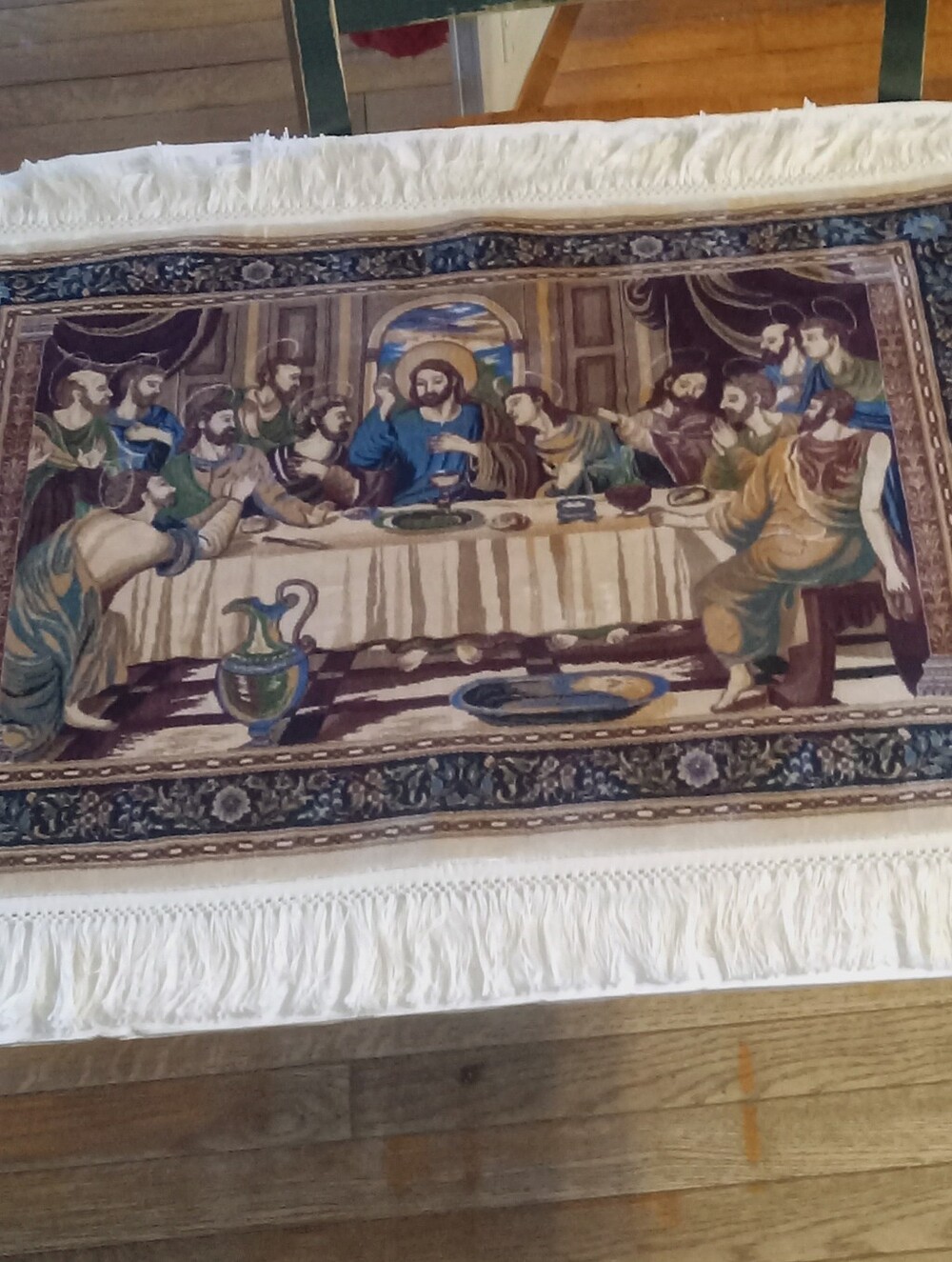 100 Percent Silk Luxury Rug The Last Supper Handmade New